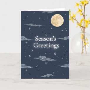 Japanese Snowy Moon Season’s Greetings Card