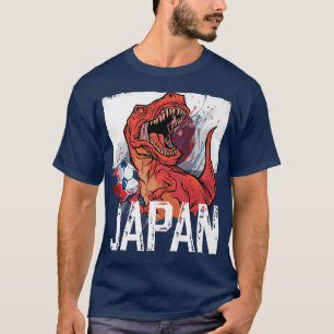 Japanese Soccer T Re Dinosaur Japan Flag T-Shirt