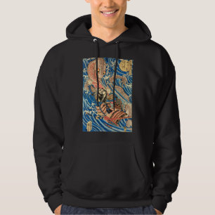 Japanese sorcerer evoking a storm-dragon hoodie