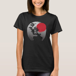 Japanese Spiritual Sunset Japan Zen Bonsai Tree T-Shirt