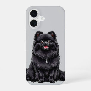 Japanese Spitz Black Dog Cute Puppy Pet Lover iPhone 16 Case