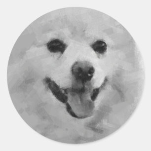 Japanese Spitz Classic Round Sticker