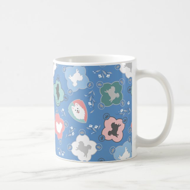 Japanese Spitz Collection Blue Mug (Right)