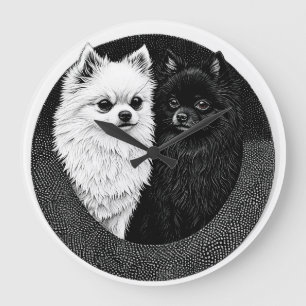 Japanese spitz dog large clock