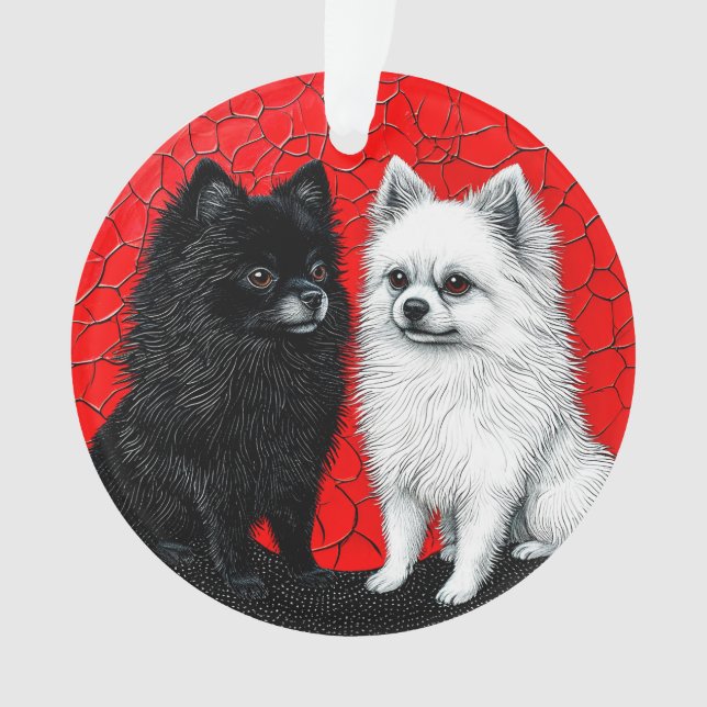 Japanese spitz dog ornament (Front)