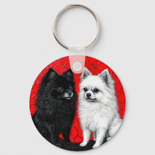 Japanese spitz dogs key ring