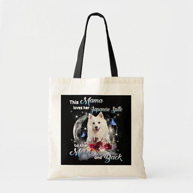 Japanese Spitz Mama Dog Lover Owner Happy Tote Bag (Front)