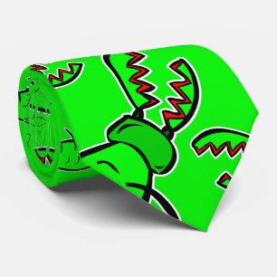 Japanese Stag Beetle Tie, Green Insect Necktie