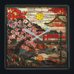 Japanese Stained Glass Art Wall Clock<br><div class="desc">japanese stained glass art wall clock</div>