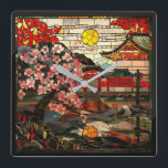 Japanese Stained Glass Art Wall Clock<br><div class="desc">japanese stained glass art wall clock</div>