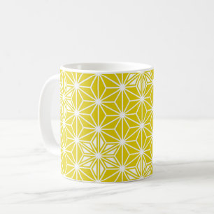 Japanese Star pattern - mustard gold and white Coffee Mug