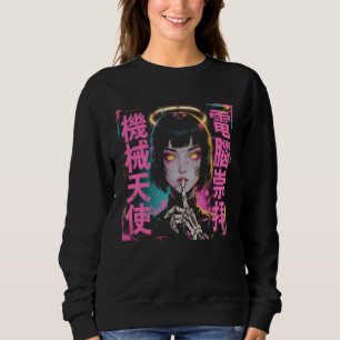 Japanese Streetwear Cyberpunk Angel Girl Y2K Manga Sweatshirt