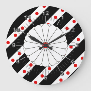 Japanese stripes flag large clock