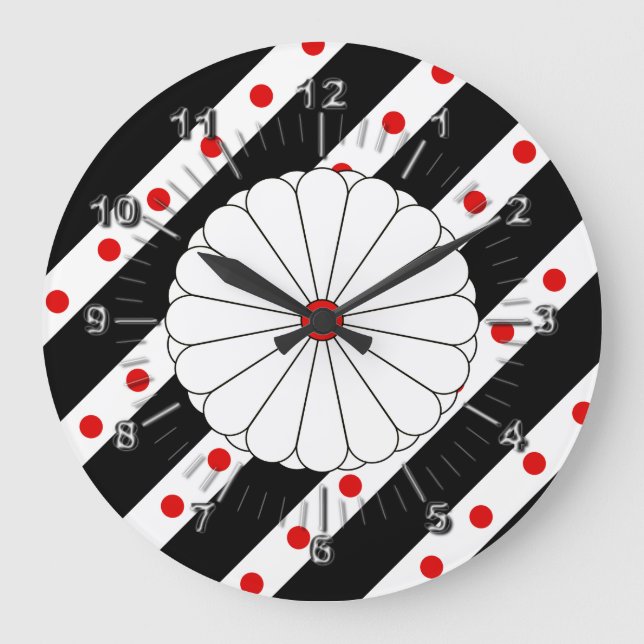 Japanese stripes flag large clock (Front)