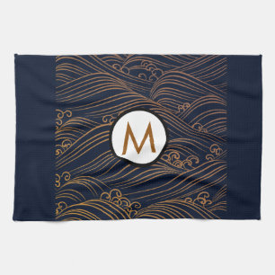 Japanese Style Accent Personalised Tea Towel