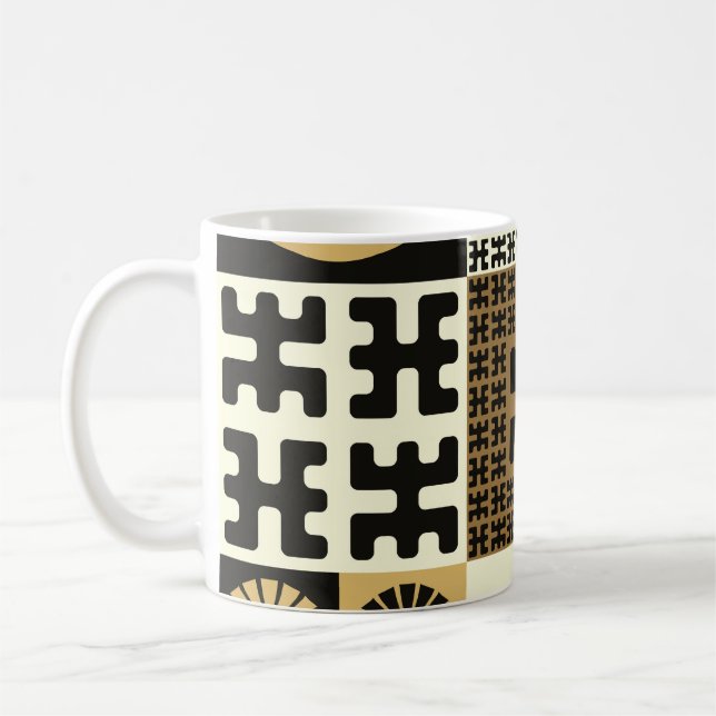 Japanese style, black gold seamless patterns. coffee mug (Left)