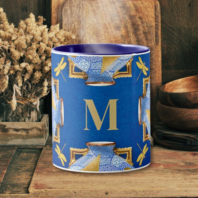 Japanese-Style Blue And Gold  Mug (Creator Uploaded)