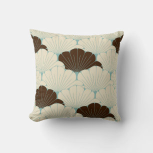 Japanese Style Blue Foliage Tile Cushion