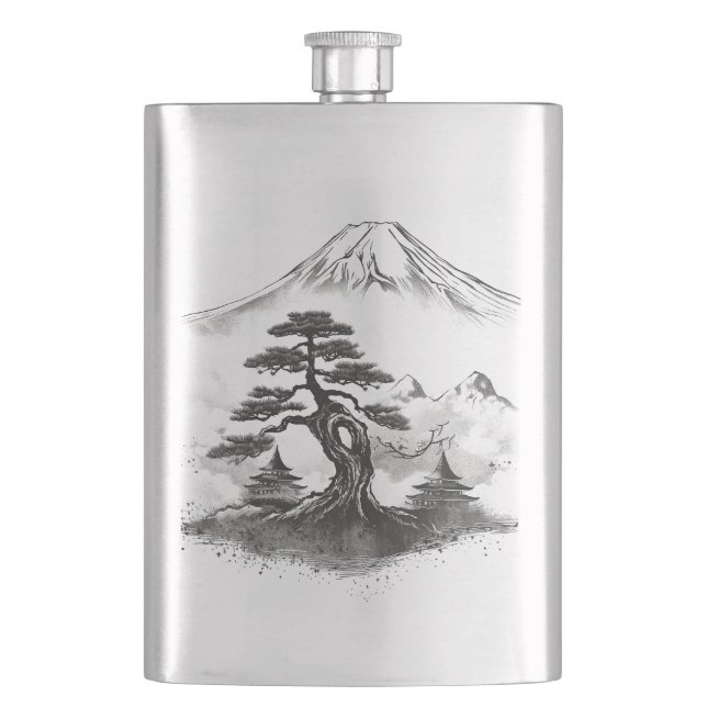 Japanese Style Collection Hip Flask (Front)