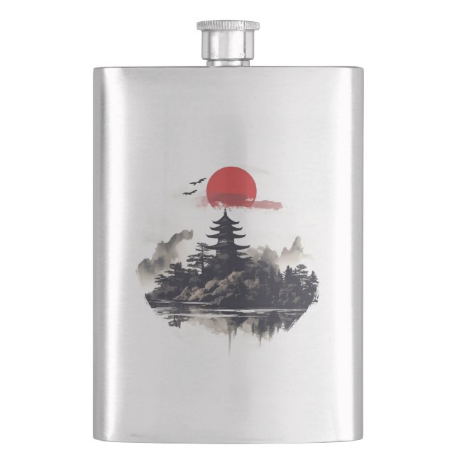 Japanese Style Collection Hip Flask (Front)