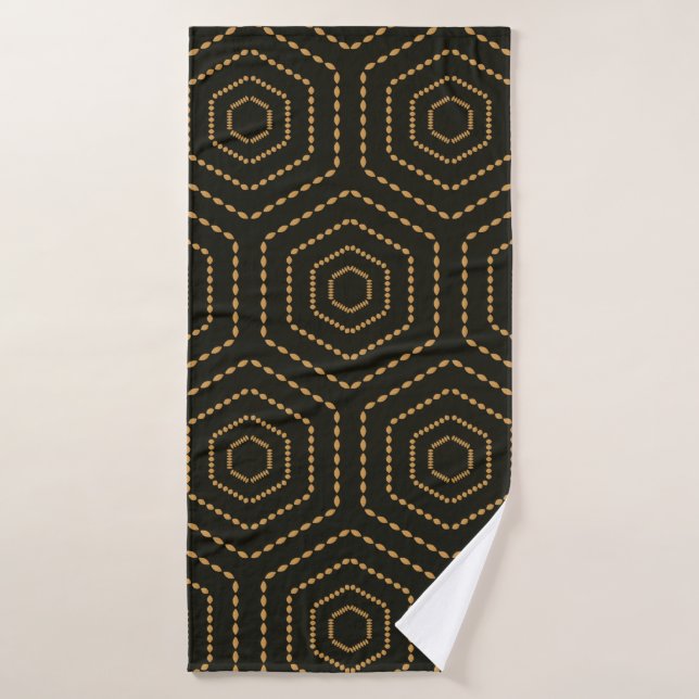 Japanese style golden seamless pattern background  bath towel (Bath Towel)
