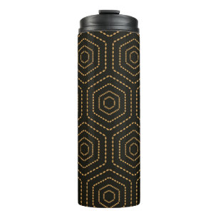 Japanese style golden seamless pattern background thermal tumbler