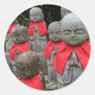 Japanese Style Guardian Deity Of Children Japan Classic Round Sticker