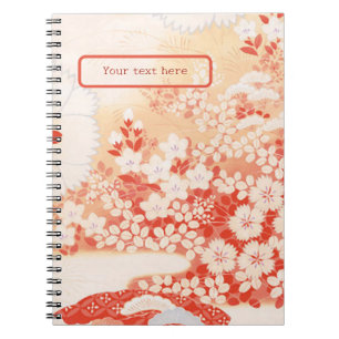 Japanese style notebook with flower pattern