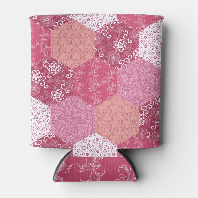Japanese Style Patchwork Pattern Design Can Cooler (Front)