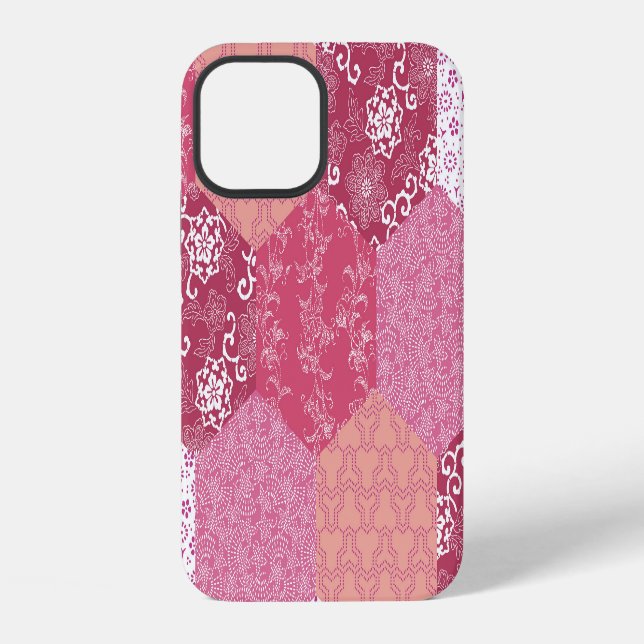 Japanese Style Patchwork Pattern Design iPhone Case (Back)