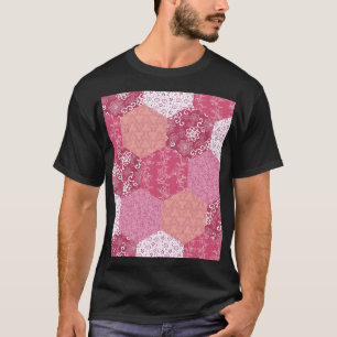 Japanese Style Patchwork Pattern Design T-Shirt