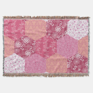 Japanese Style Patchwork Pattern Design Throw Blanket