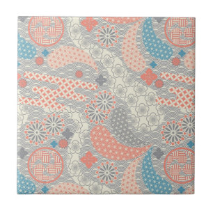 Japanese style pattern. Illustration. Ceramic Tile