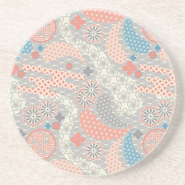 Japanese style pattern. Illustration. Coaster (Front)