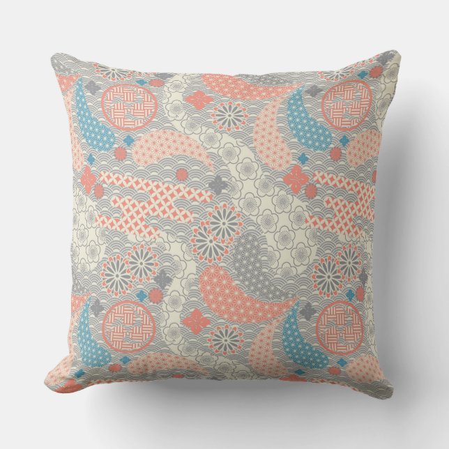 Japanese style pattern. Illustration. Cushion (Front)