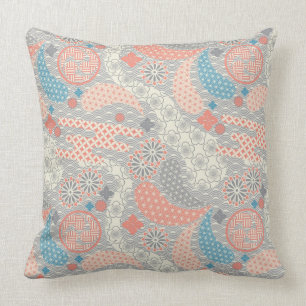 Japanese style pattern. Illustration. Cushion