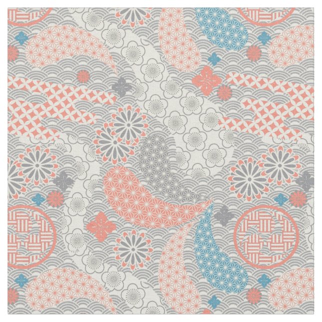 Japanese style pattern. Illustration. Fabric (Close Up)