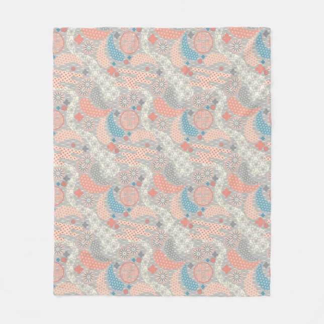 Japanese style pattern. Illustration. Fleece Blanket (Front)