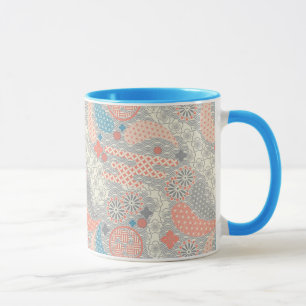 Japanese style pattern. Illustration. Mug