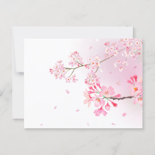 Japanese Style Postcards With Cherry Blossoms Danc