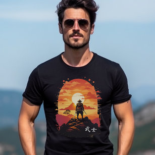 Japanese Style Samurai Warrior on a Hilltop T-Shirt