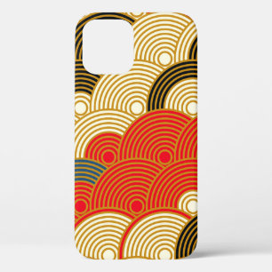 Japanese style scales waves seamless pattern in re iPhone 12 case