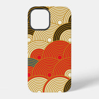 Japanese style scales waves seamless pattern in re