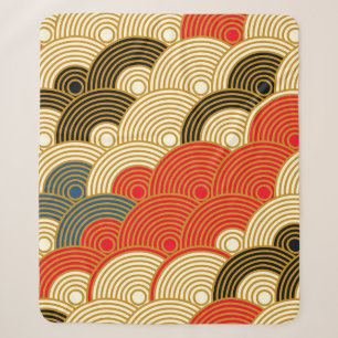 Japanese style scales waves seamless pattern in re sherpa blanket