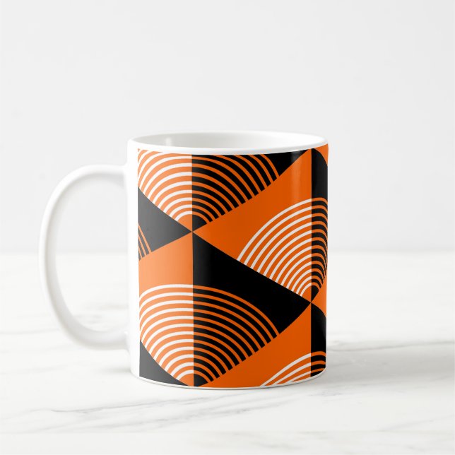 Japanese style seamless pattern with triangles and coffee mug (Left)