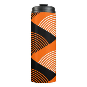 Japanese style seamless pattern with triangles and thermal tumbler