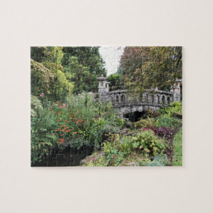 Japanese Style Stone Bridge in an English Garden Jigsaw Puzzle