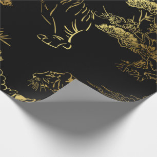 Japanese-style tiger black gift paper