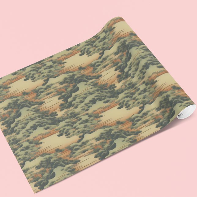 Japanese Style Ukeiyoddim Art - Japan Landscape Wrapping Paper (Creator Uploaded)