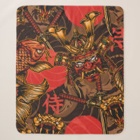 Japanese style vintage seamless pattern with samur